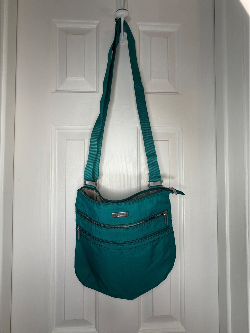 Baggallini Teal Crossbody Bag – Lightweight Nylon, Travel Shoulder Purse